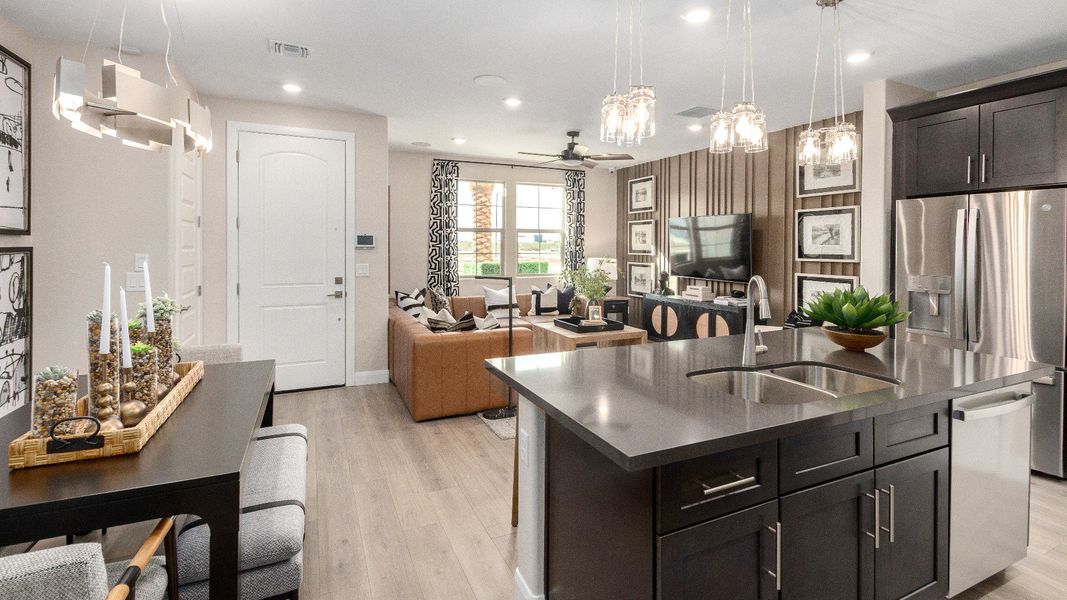 Representative furnished interior of a home built from the The Bella by DRB Homes in Surprise City Center, Surprise (Image 9). Representative furnished interior of a home built from the The Bella by DRB Homes in Surprise City Center, Surprise (Image 9).