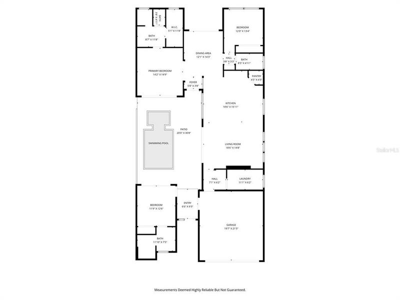 2D floor plan layout of this home in Hampton Green at Providence, Davenport, FL (Image 5).