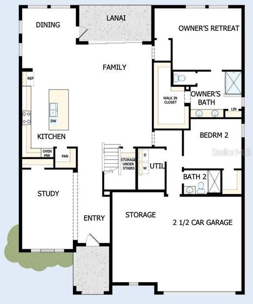 2D floor plan layout of this home in Coasterra, Palmetto, FL (Image 2).