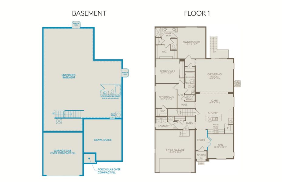 2D floor plan layout of this home in Harvest Crossing, Aurora, CO (Image 5).