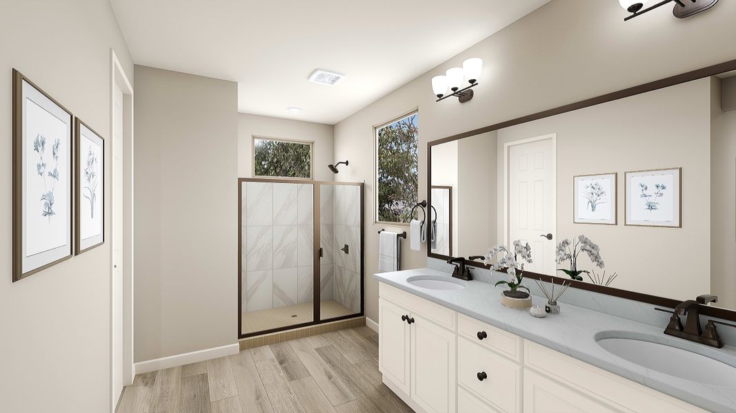 Representative furnished interior of a home built from the Vineyard Plan 3004 by Tri Pointe Homes in Waterston Central, Gilbert (Image 10).