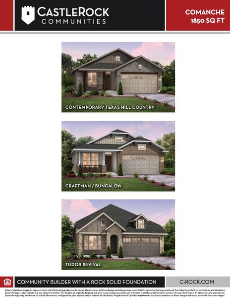 Front exterior of a new home in Homestead, Schertz, TX, highlighting curb appeal (Image 14).