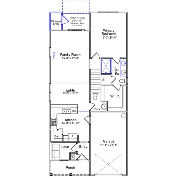 2D floor plan layout of this home in Central Creek, Goose Creek, SC (Image 4).
