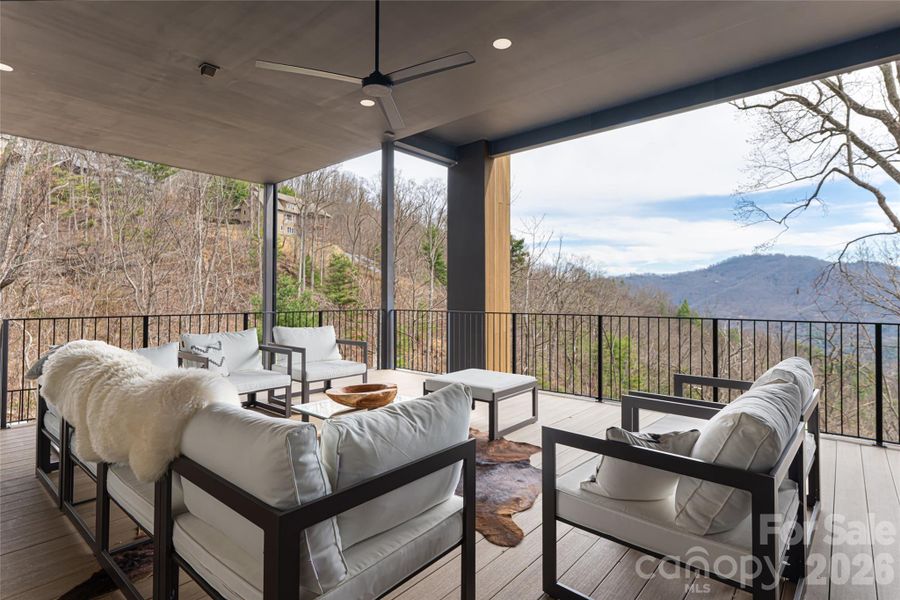 Exterior details and patio area of a home in , Asheville (Image 23).