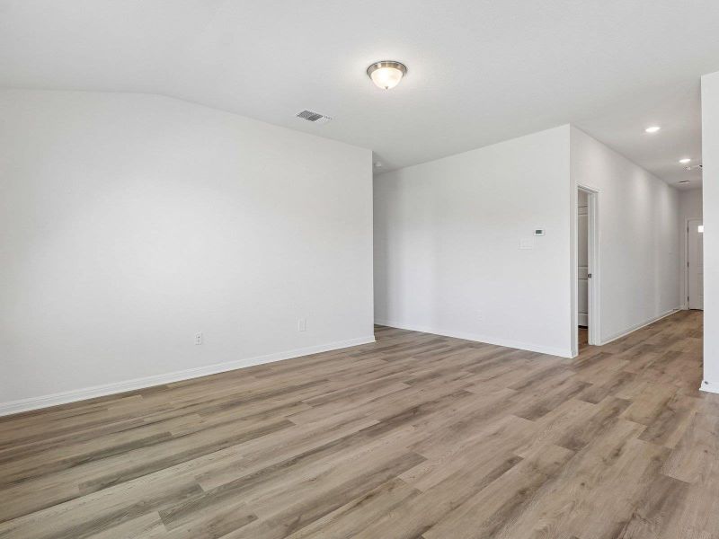 Clean lines and smooth flooring define this versatile open interior space.