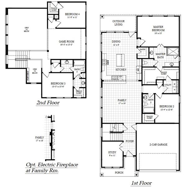 2D floor plan layout for the Leilana – Signature Series by Chesmar Homes in Briarwood, Elgin, TX (Image 3). 2D floor plan layout for the Leilana – Signature Series by Chesmar Homes in Briarwood, Elgin, TX (Image 3).