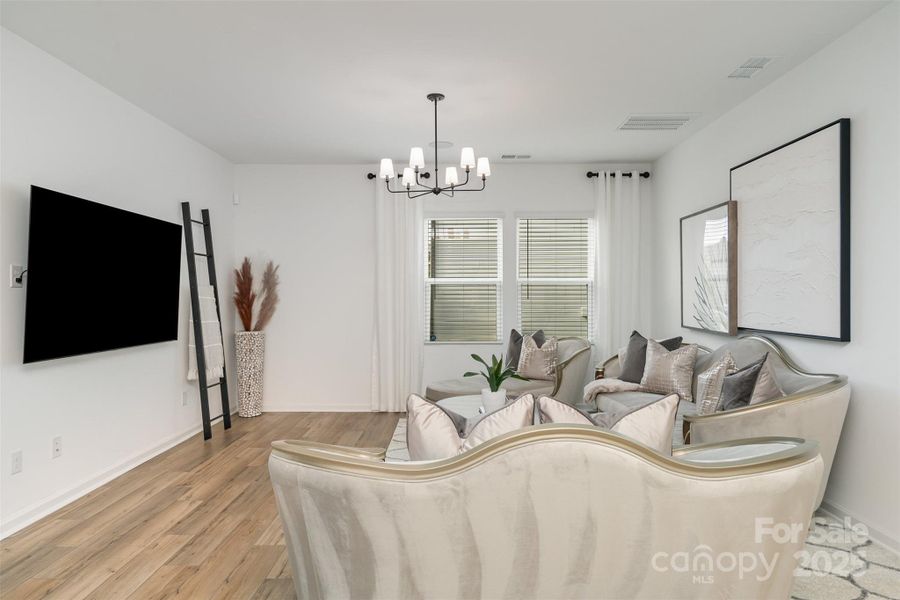 Furnished interior view inside a new home in Element Park, Charlotte (Image 3). Furnished interior view inside a new home in Element Park, Charlotte (Image 3).