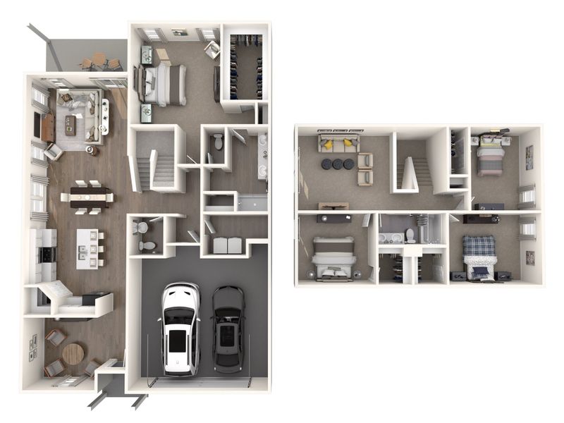 2D floor plan layout for the Manchester by Meritage Homes in Oxford Station, Salisbury, NC (Image 4).