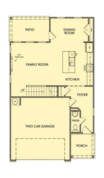 2D floor plan layout for the Seaside by Kerley Family Homes in Sawmill Creek, Austell, GA (Image 3).