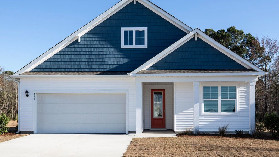 Representative exterior photo of a completed home built from the LITCHFIELD by D.R. Horton in Grayson Park, Leland, NC (Image 2).