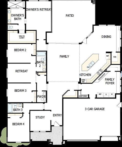 2D floor plan layout of this home in Sentiero at Windrose, Waddell, AZ (Image 5).