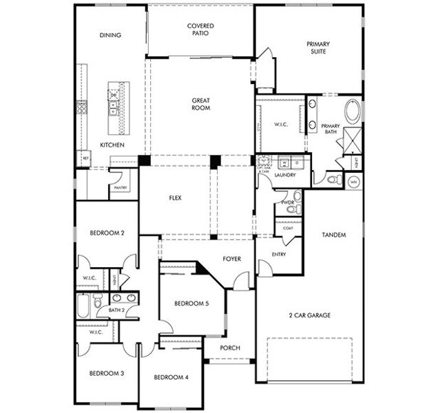 2D floor plan layout for the Roman by Meritage Homes in Paloma Creek - Signature Series, Surprise, AZ (Image 6).
