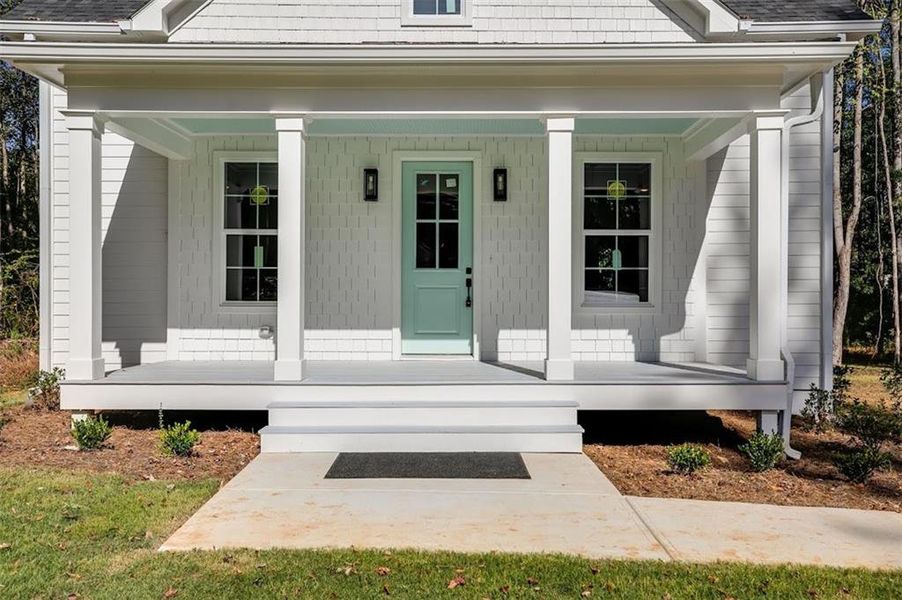Exterior details and patio area of a home in , Bowdon (Image 23).