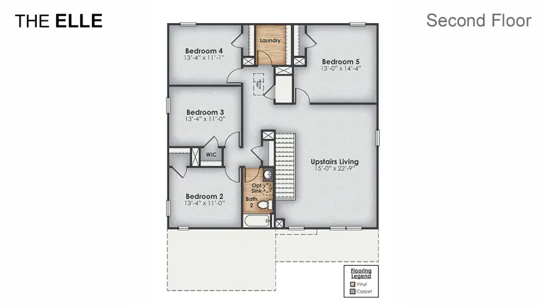 2D floor plan layout of this home in Brookside, Richlands, NC (Image 3).
