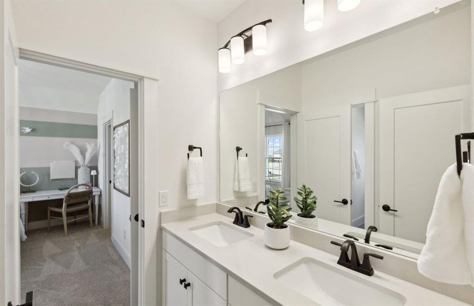 Secondary bathroom featuring modern upgrades and finishes *Model representation Secondary bathroom featuring modern upgrades and finishes *Model representation