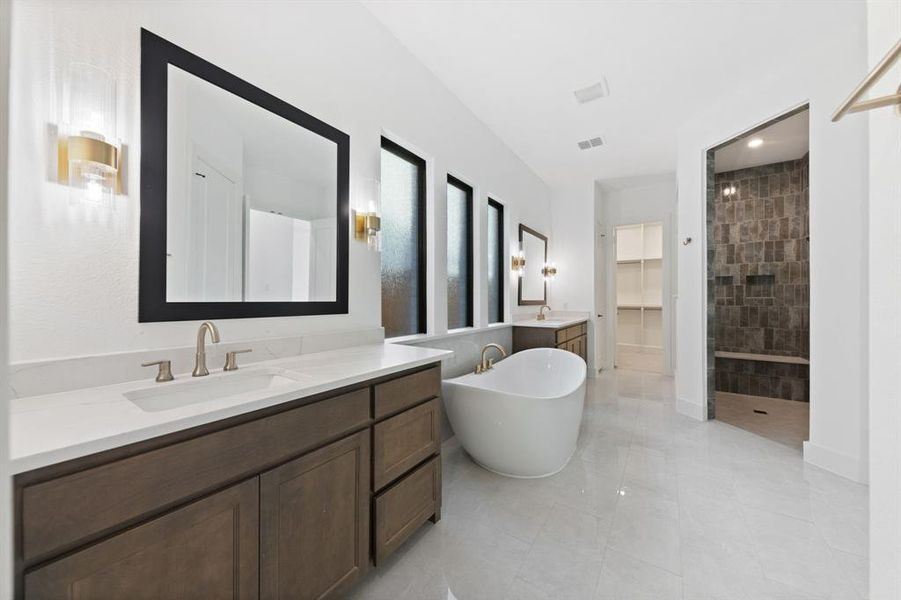 Furnished interior view inside a new home in Fields 60', Frisco (Image 17). Furnished interior view inside a new home in Fields 60', Frisco (Image 17).