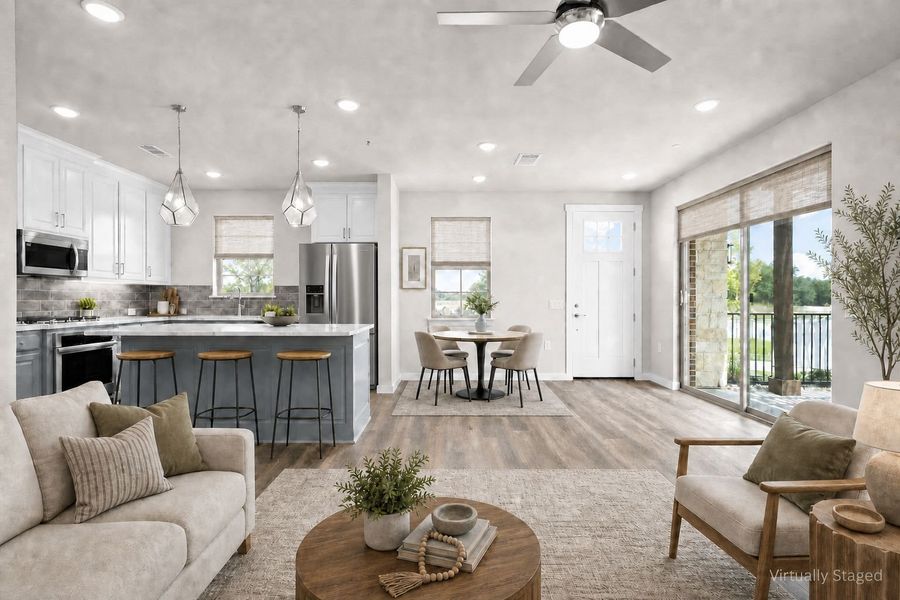 Furnished interior view inside a new home in The Tribute, The Colony (Image 6).