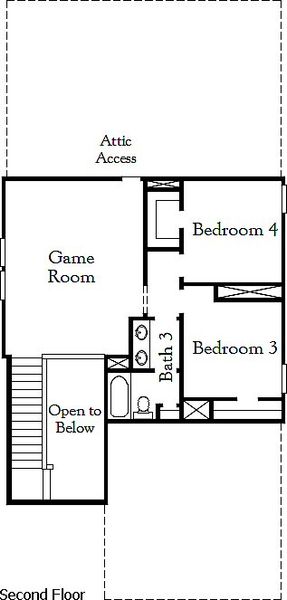 2D floor plan layout for the La Salle by Coventry Homes in The Parklands, Santa Clara, TX (Image 4).