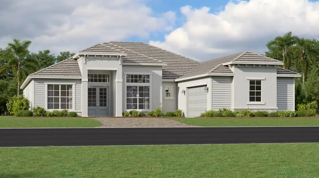 Front exterior of a home in the Webbs Reserve: Estate Homes community, located in Punta Gorda, FL (Image 10).