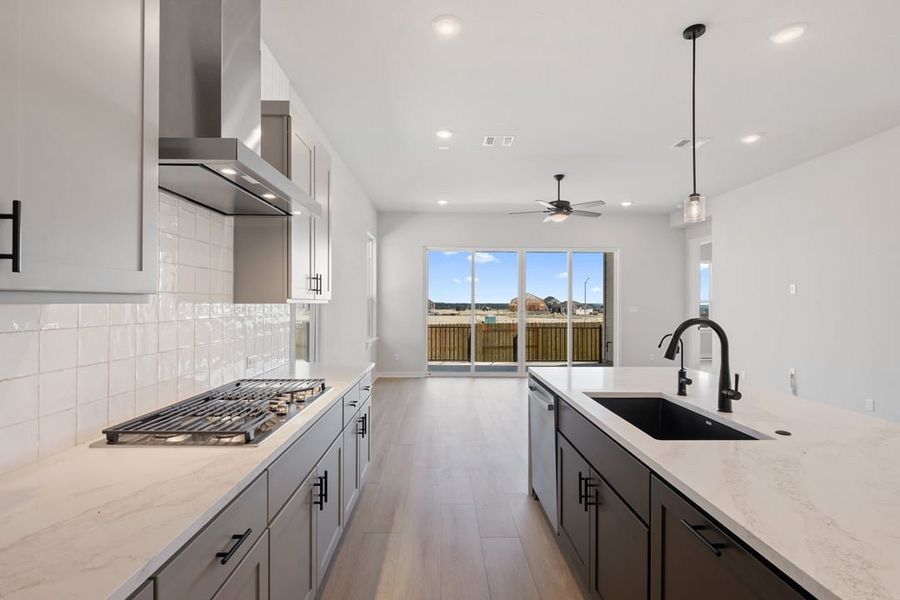 Furnished interior view inside a new home in Arbor Collection at Lariat, Liberty Hill (Image 7). Furnished interior view inside a new home in Arbor Collection at Lariat, Liberty Hill (Image 7).