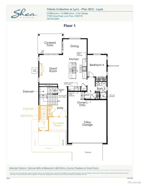 2D floor plan layout of this home in Tribute at Lyric, Lone Tree, CO (Image 5). 2D floor plan layout of this home in Tribute at Lyric, Lone Tree, CO (Image 5).