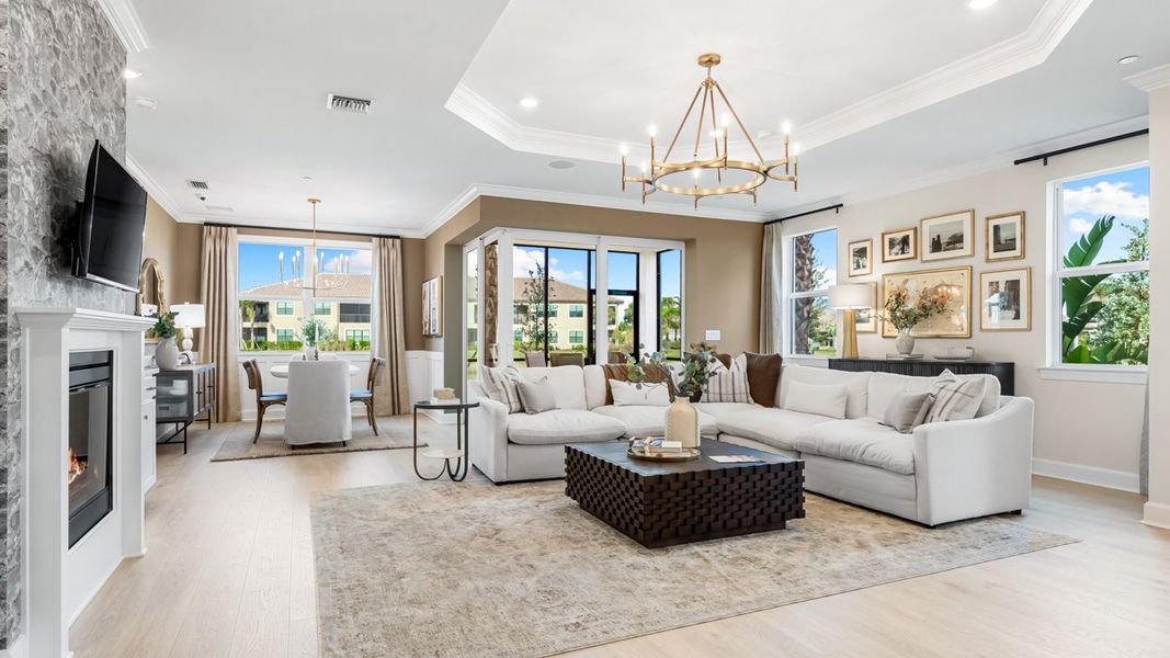 Furnished interior view inside a new home in Esplanade by the Islands, Naples (Image 7). Furnished interior view inside a new home in Esplanade by the Islands, Naples (Image 7).