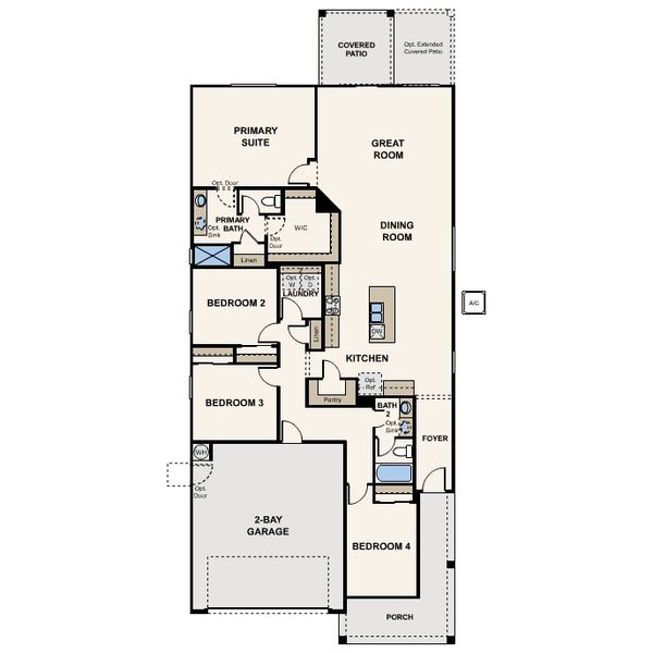 2D floor plan layout for the 3 by Century Communities in Village at Sundance, Buckeye, AZ (Image 3).
