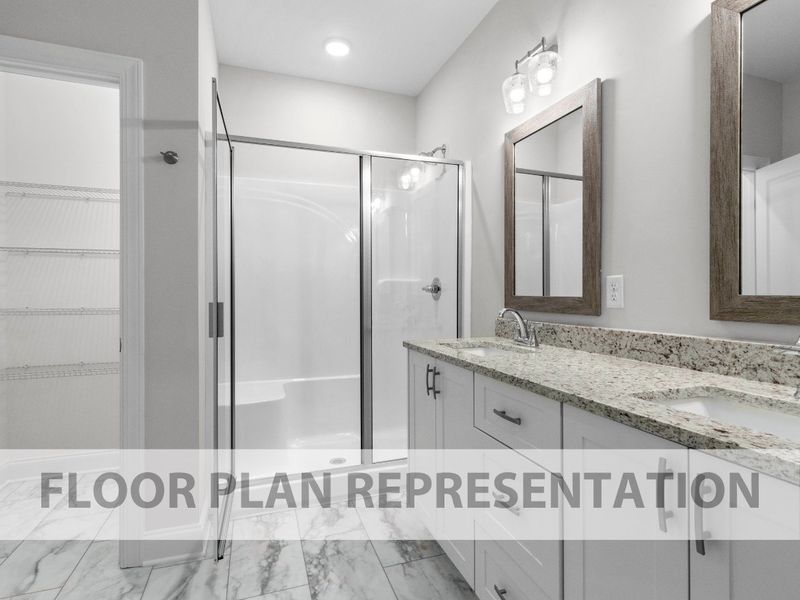 Primary Bathroom View 2 | 1714 Plan by Ivey Homes