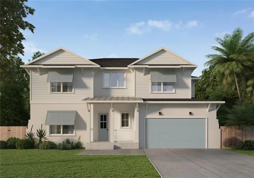 Front exterior of a new home in , Tampa, FL, highlighting curb appeal (Image 1). Front exterior of a new home in , Tampa, FL, highlighting curb appeal (Image 1).