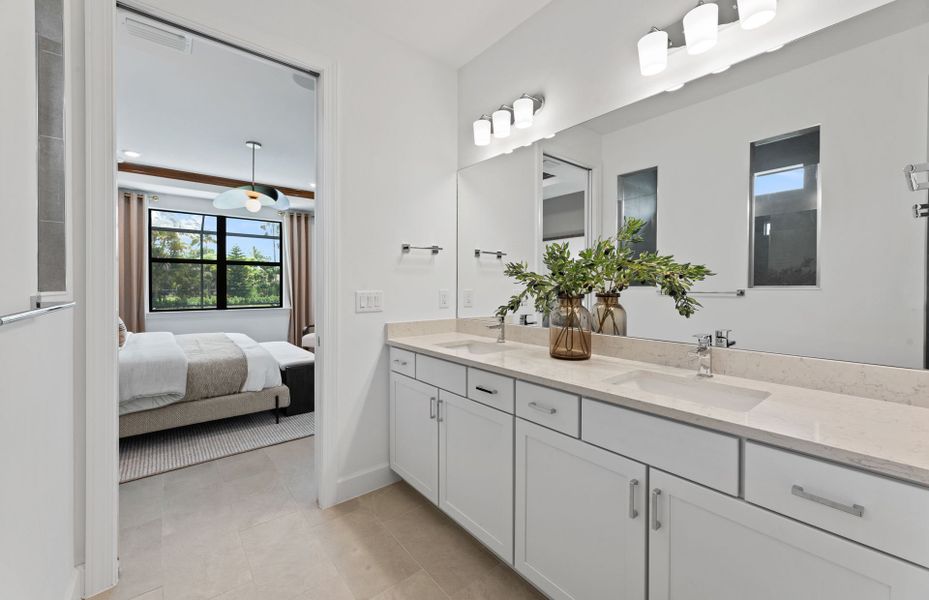 Owner's bathroom with double sink vanity
