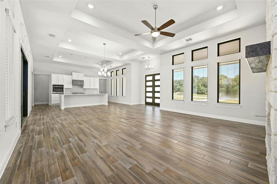 Another view from the family room to the kitchen