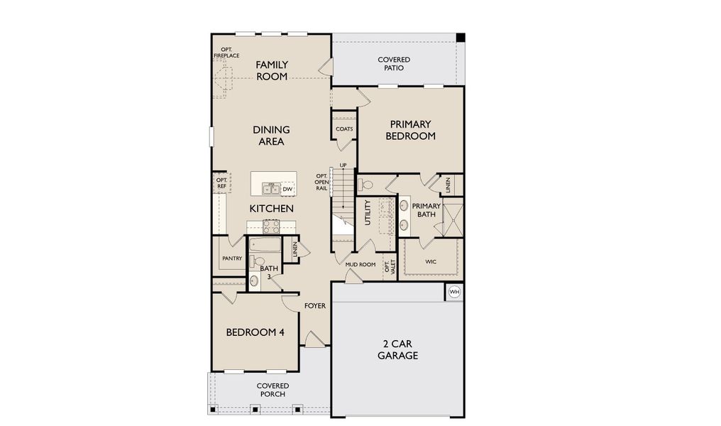 2D floor plan layout for the Carson by Ashton Woods in Wildflower Ranch, Justin, TX (Image 5).