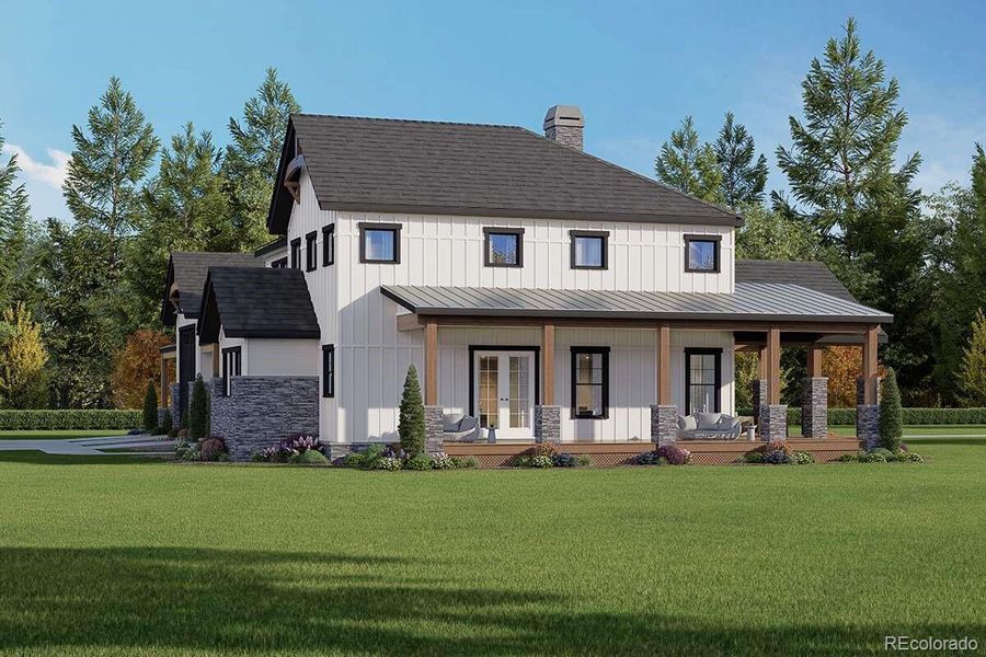 Front exterior of a new home in , Kiowa, CO, highlighting curb appeal (Image 2). Front exterior of a new home in , Kiowa, CO, highlighting curb appeal (Image 2).