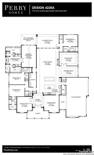 2D floor plan layout of this home in Thornebrook, Bulverde, TX (Image 5).