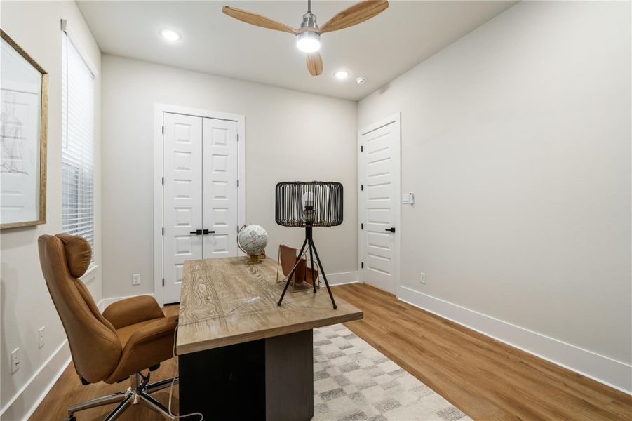 Whether hosting guests or working from home, this secondary bedroom offers the space and flexibility to evolve with your lifestyle. Whether hosting guests or working from home, this secondary bedroom offers the space and flexibility to evolve with your lifestyle.