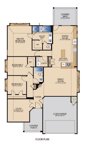2D floor plan layout for the Crow by Pacesetter Homes in Crosswinds, Kyle, TX (Image 2). 2D floor plan layout for the Crow by Pacesetter Homes in Crosswinds, Kyle, TX (Image 2).