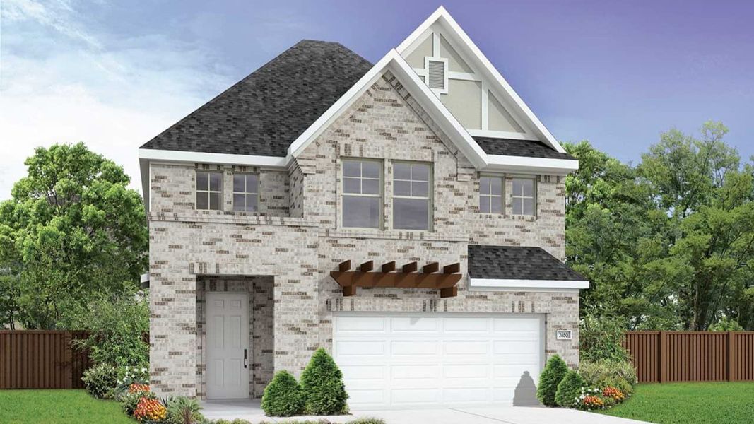 Representative exterior photo of a completed home built from the Wayfinder by DRB Homes in Westridge Journey, McKinney, TX (Image 5).