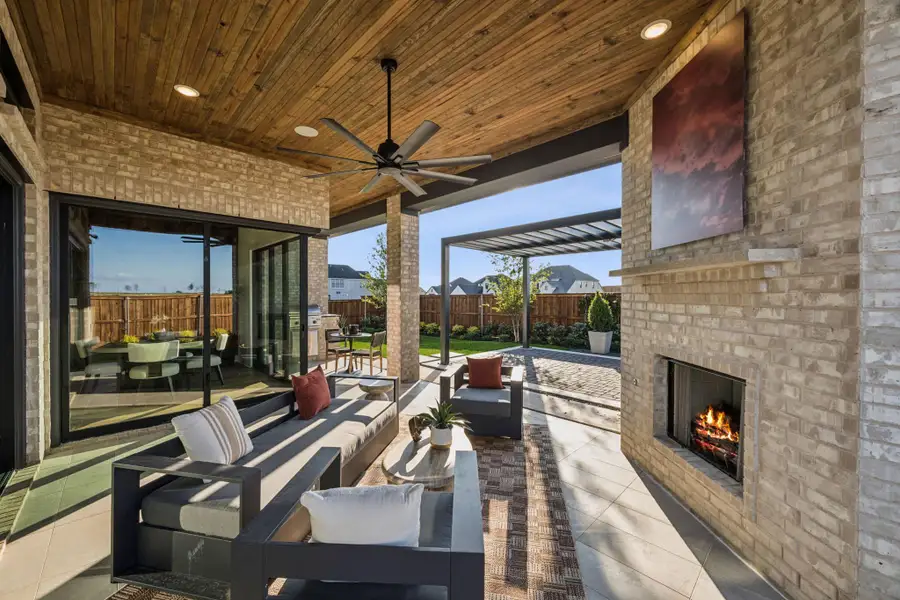 Exterior details and patio area of a home in The Grove Frisco, Frisco (Image 3).
