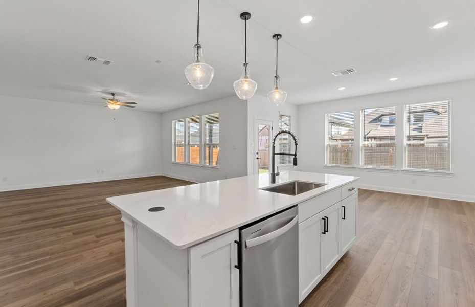 Furnished interior view inside a new home in Santa Rita Ranch, Liberty Hill (Image 8). Furnished interior view inside a new home in Santa Rita Ranch, Liberty Hill (Image 8).