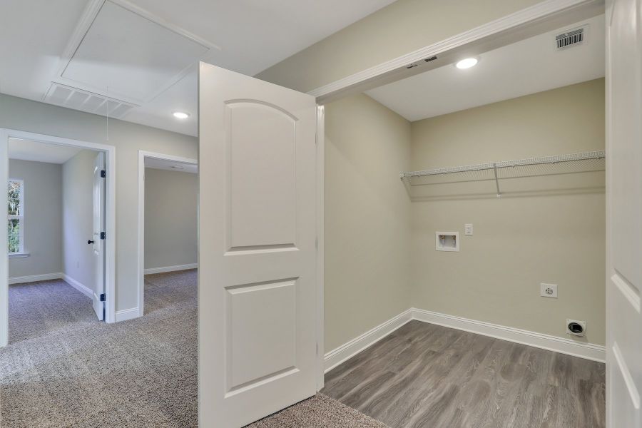 Edisto Second Floor Laundry Room with Built-in Shelving
