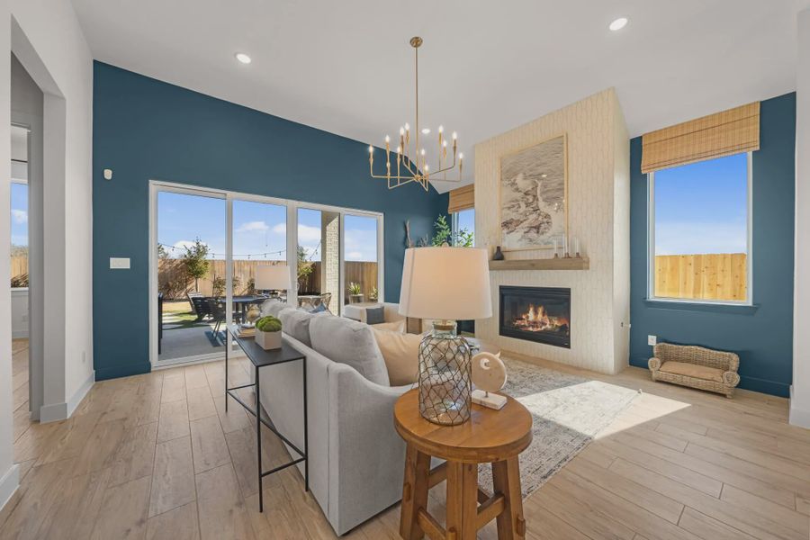 Representative furnished interior of a home built from the Hampton by Chesmar Homes in Meridiana 50's and 60's, Manvel (Image 47).