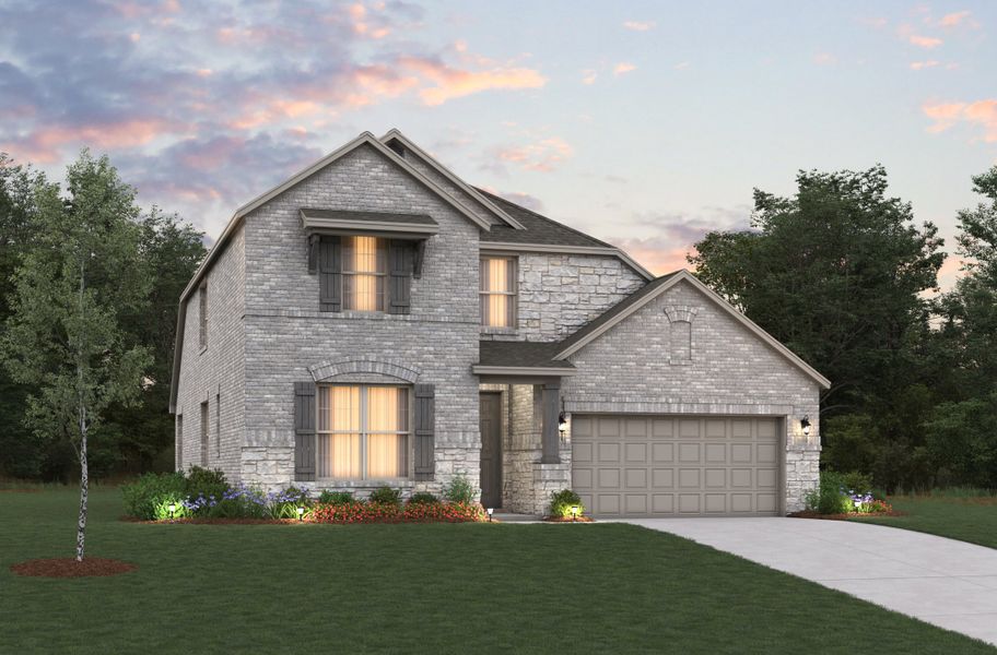 Representative exterior photo of a completed home built from the Avalon by Beazer Homes in Goodland, Midlothian, TX (Image 2). Representative exterior photo of a completed home built from the Avalon by Beazer Homes in Goodland, Midlothian, TX (Image 2).