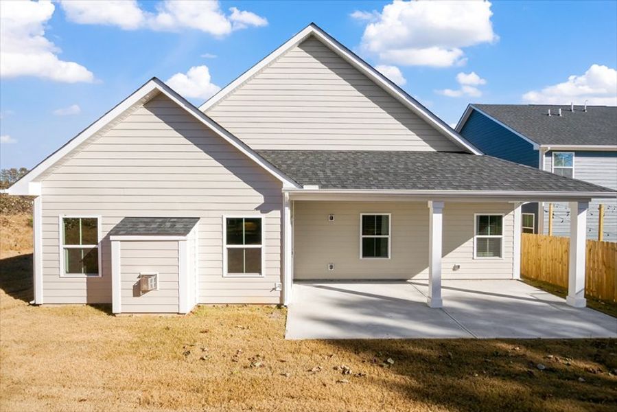 Exterior details and patio area of a home in Canterbrook Farms Ranches, Fountain Inn (Image 16). Exterior details and patio area of a home in Canterbrook Farms Ranches, Fountain Inn (Image 16).
