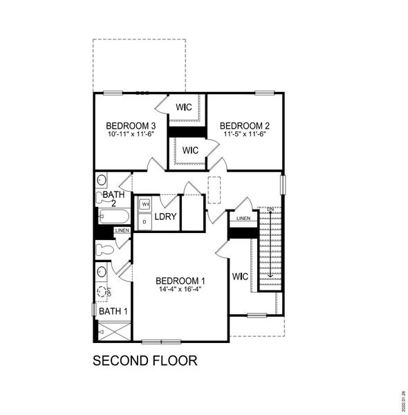 2D floor plan layout of this home in Varner Station, Woodruff, SC (Image 5).