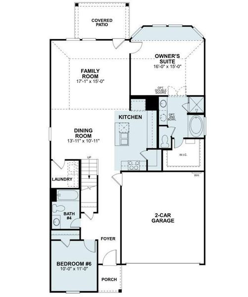 2D floor plan layout of this home in Magnolia Ridge, Magnolia, TX (Image 5).