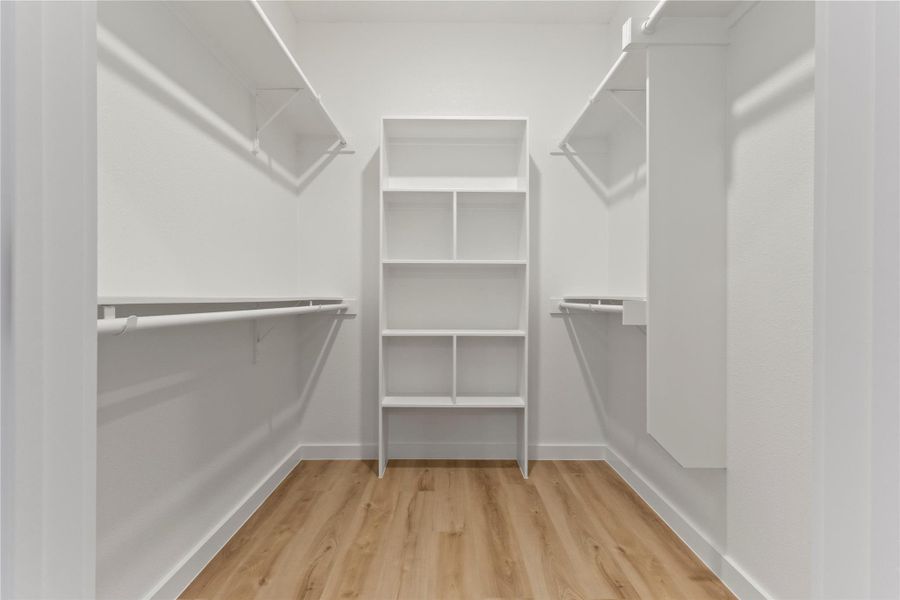 Gorgeous walk-in closet, with great space.