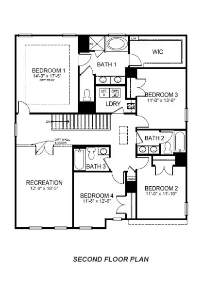 2D floor plan layout for the Summit by D.R. Horton in Spring Ridge Reserve, Anderson, SC (Image 6). 2D floor plan layout for the Summit by D.R. Horton in Spring Ridge Reserve, Anderson, SC (Image 6).