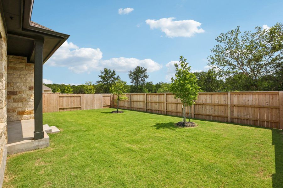 Exterior details and patio area of a home in Persimmon, Buda (Image 23). Exterior details and patio area of a home in Persimmon, Buda (Image 23).