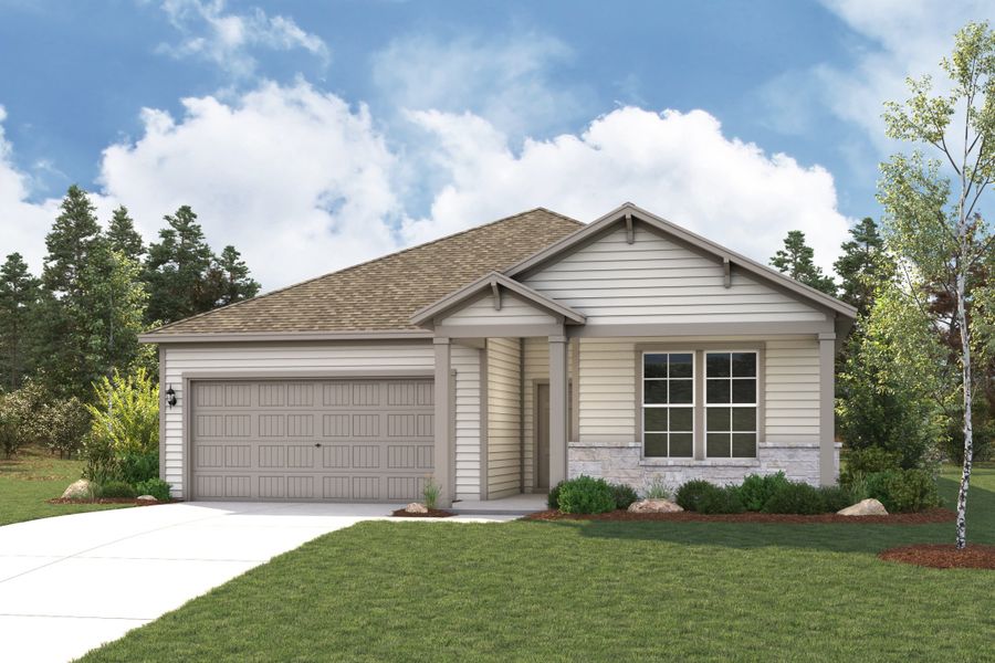 Front exterior of a new home in Fulshear Junction, Fulshear, TX, highlighting curb appeal (Image 1). Front exterior of a new home in Fulshear Junction, Fulshear, TX, highlighting curb appeal (Image 1).