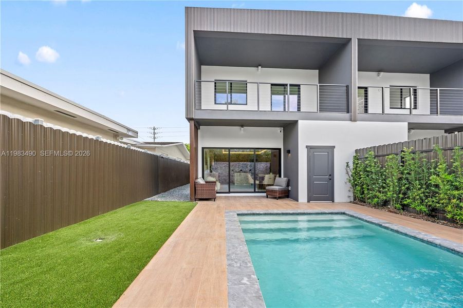 Exterior details and patio area of a home in , Miami (Image 3). Exterior details and patio area of a home in , Miami (Image 3).